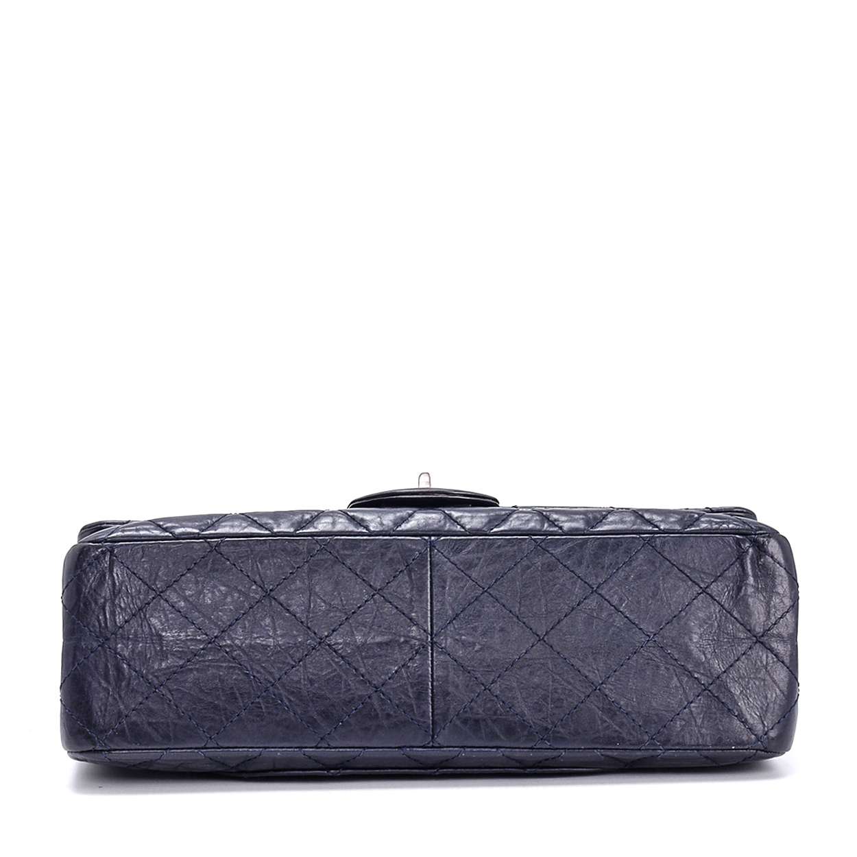 Chanel - Navy Blue Reissue Quilted Lambskin Leather 2.55 Large Flap Bag